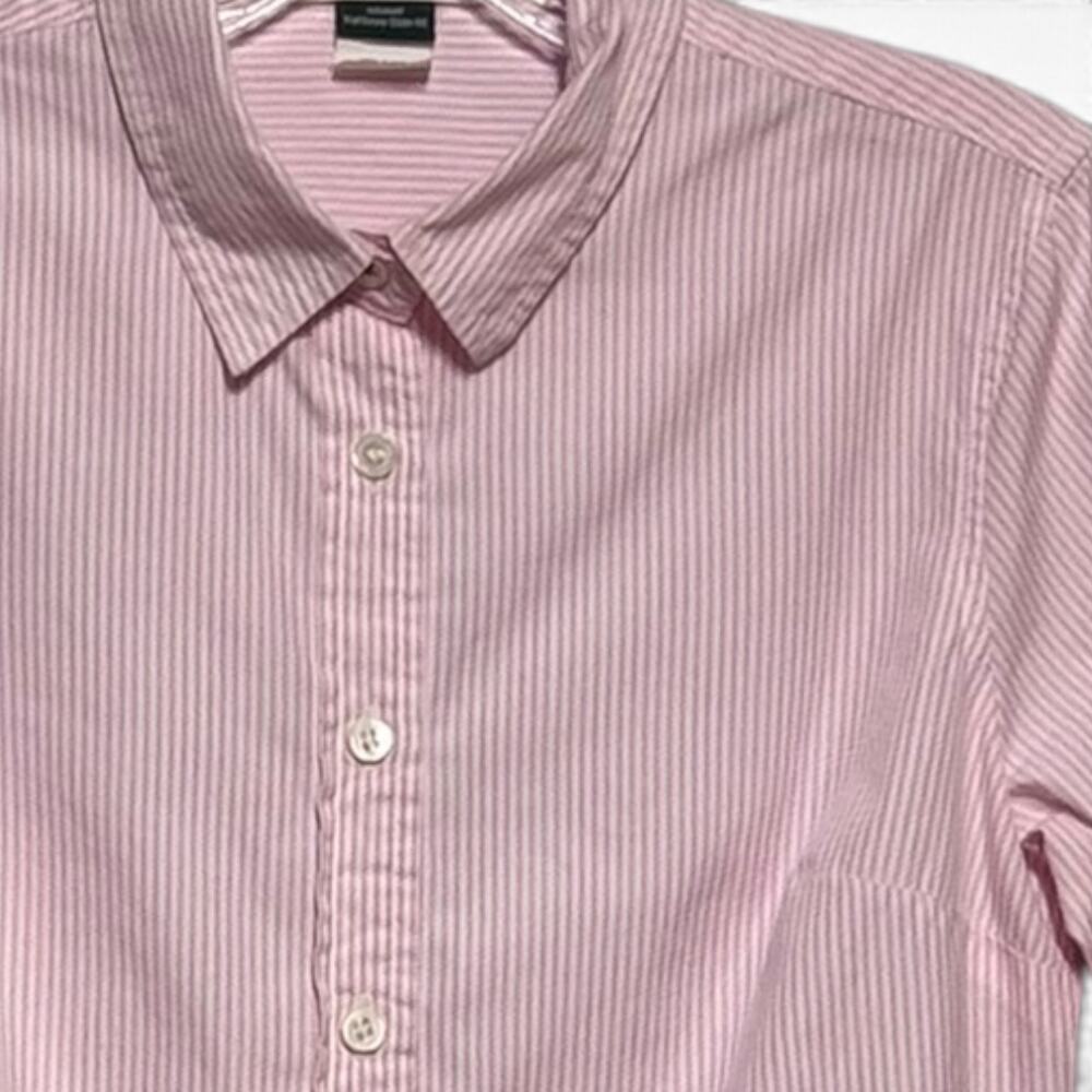 J.Crew Vintage Y2K Kathryn Slim Fit Button Up Top Cotton Pink White Stripe XS - Picture 2 of 4